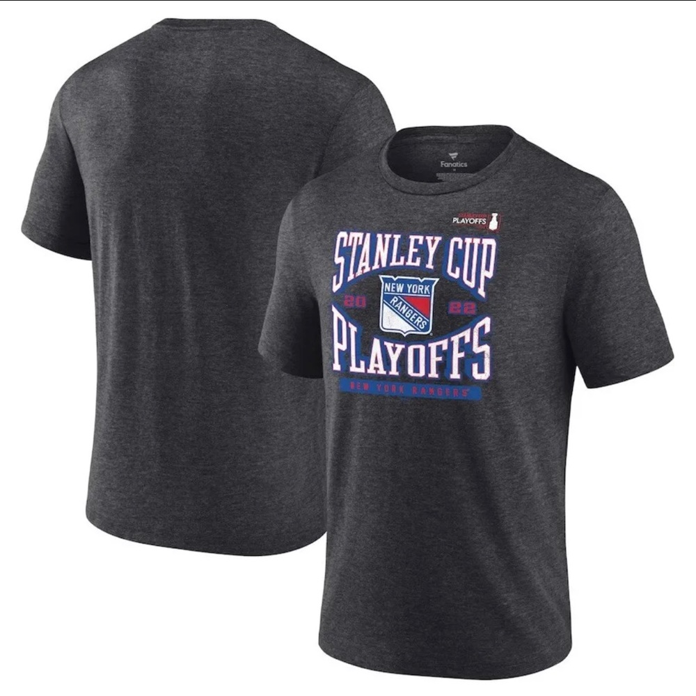 New York Rangers 2022 Stanley Cup Playoffs T Shirt Size S-2XL Dark Gray New Tags